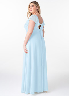 Azazie Syenna Bridesmaid Dresses Sky Blue A-Line Ruched Chiffon Dress image9
