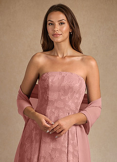 Azazie Lorain Abiti per la Madre della Sposa Abito A-Line in Burnout Floreale Plissettato Rosetta image10