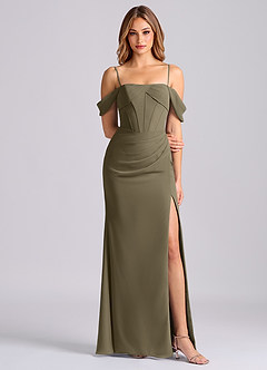 Azazie Joanne Final Sale Black Mermaid Off the Shoulder Chiffon Dress image5