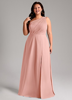 Azazie Phaedra Bridesmaid Dresses Rosette A-Line One Shoulder Chiffon Dress image5