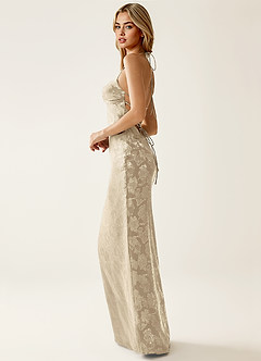 Angena Creme Jacquard-Sonnenkleid mit offenem Rücken image4
