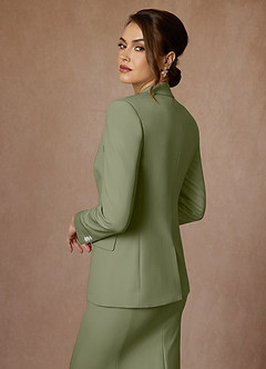 front Kennedy Pistacja Sukienka Ze Stretchem Strukturalnym