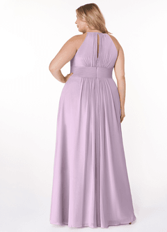 Azazie Bonnie Vestidos de madrinha de casamento Vestir Lilás Fosco de Chiffon de Linha A com Plissado image7