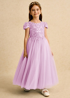 Azazie Puff Abiti da Ragazza di Fiori Abito Principessa in Tulle Pizzo Rosa Confetto image6