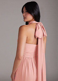 Azazie Lamara Robes de demoiselle d'honneur Combinaison Convertible en Mousseline de soie Épaule décolletée Rosette image11