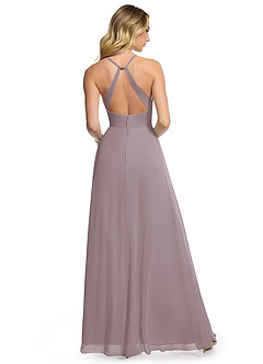 Azazie Davis Bridesmaid Dresses Dusk A-Line V-Neck Chiffon Dress image5