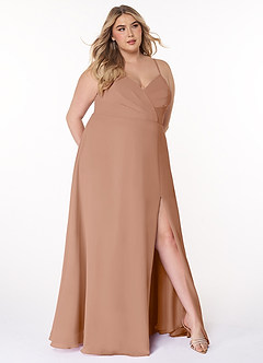 Azazie Everleigh Bridesmaid Dresses Champagne Rose A-Line Sweetheart Pleated Chiffon Dress image8