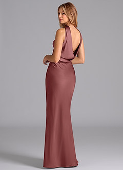 Azazie Lusinda Brudtärnklänningar Klä av Sjöjungfru i Stretch Satin Axelbandslös Ametist image2