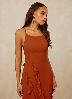 Christian Siriano Bridal for Azazie 1006 Bridesmaid Dresses Paprika Mermaid Ruched Chiffon Dress image6