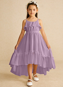 Azazie Karmen Flower Girl Dresses Wisteria A-Line Ruched Chiffon Dress image1