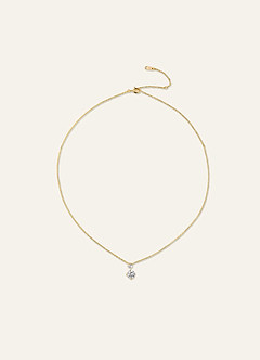front Dubbele kristallen hanger ketting