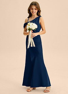 Azazie Madelyn Junior Klä av Tubklänning i Stretch Satin Av axeln image5