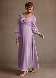 Azazie Paterson Mother of the Bride Dresses Wisteria A-Line Pleated Chiffon Dress image5