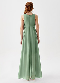 Azazie Lizette Junior Matcha A-Line Pleated Chiffon Dress image6