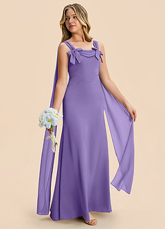 Azazie Chelsea Junior Tahiti Sheath Pleated Stretch Satin Dress image5