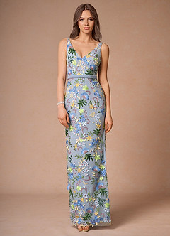 Lilwen Sky Blue Multi Maxi Dress image3