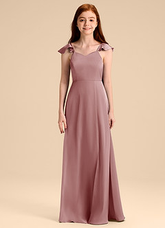 Azazie Everett Junior Klänning av A-Line i Stretch Satin Rosett image6