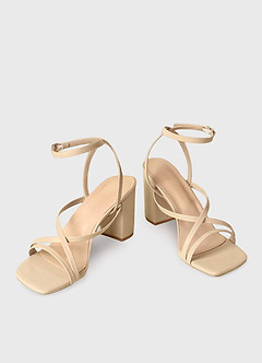 front Brief Cross Ankle Strap Heels