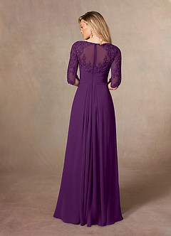 Azazie Zinnia Mother of the Bride Dresses Grape A-Line Sequins Chiffon Dress image7