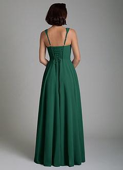 Azazie Azaria Bridesmaid Dresses Emerald A-Line Corset Chiffon Dress image6