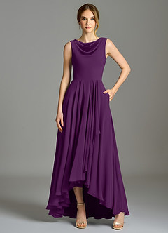 Azazie Wonderland Brudtärnklänningar Klä av A-Linje i Chiffong Plisserad Druva image6