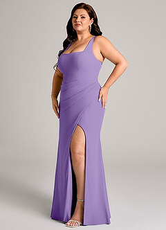 Azazie Mero Jurken voor bruidsmeisjes Jurk van Chiffon met Kolom Geplooid Tahiti image12