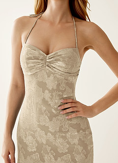 Angena Creme Jacquard-Sonnenkleid mit offenem Rücken image7