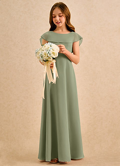 Azazie Kittie Girls Formal Flower Girl Klänningar Klänning A-Line i Chiffong image3