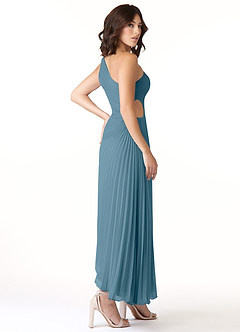 Azazie Kirra Bridesmaid Dresses Bermuda A-Line One Shoulder Chiffon Dress image4