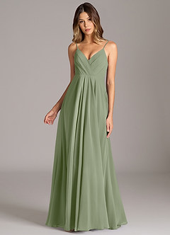 Azazie Amani Bridesmaid Dresses Pistachio A-Line Pleated Chiffon Dress image4