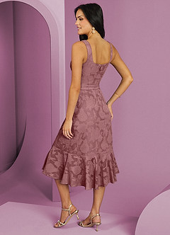 Barbie ♥ Azazie Bridesmaid Dresses Dusty Rose A-Line with Pockets Floral Burnout Dress image2