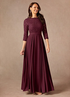 Azazie Lucianna Kleider für die Brautmutter A-Linie Spitze Kleid Cabernetrot image4