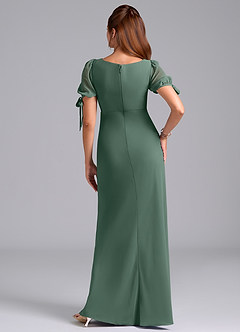 Azazie Pheby Bridesmaid Dresses Sea Moss A-Line Pleated Chiffon Dress image6