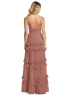Azazie Rachel Brautjungfernkleider A-Linie Chiffon Kleid Zedernrose image2