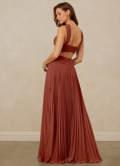 Christian Siriano Bridal for Azazie 1009 Bridesmaid Dresses Auburn A-Line Pleated Chiffon Dress image3