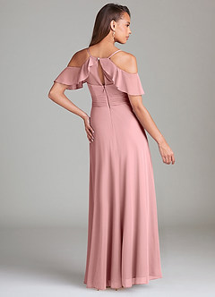 Azazie Dakota Bridesmaid Dresses Dusty Rose A-Line Off the Shoulder Mesh Dress image4