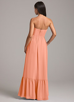 Azazie Kailee Bridesmaid Dresses Sunset A-Line with Pockets Chiffon Dress image6