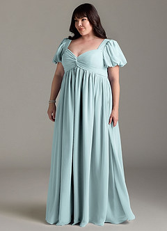 Azazie Madisynn Maternity Bridesmaid Dresses Bow Chiffon Floor-Length Dress image8