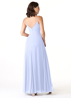 Azazie Evalin Vestidos de madrinha de casamento Vestir Lavanda de Malha de Linha A com Plissado image4