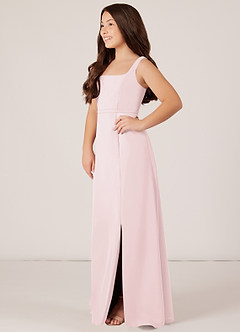 Azazie Renee Junior A-Linie Seitliche Cut-Outs Chiffon Kleid Zartrosa image3