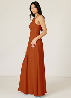 Azazie Sarah Final Sale Paprika Empire Pleated Chiffon Dress image3