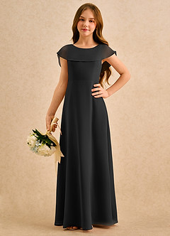 Azazie Kittie Girls Formal Flower Girl Klänningar Klä A-Line i Chiffong image5