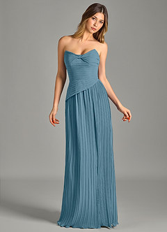 Azazie Becka Bridesmaid Dresses Bermuda A-Line Strapless Chiffon Dress image4