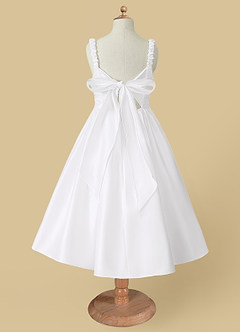 Azazie Cutie Pie Flower Girl Dresses A-Line Pleated Matte Satin Dress image5