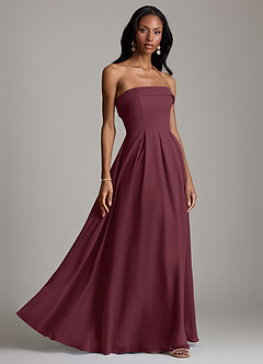Azazie Lucienne Bridesmaid Dresses Cabernet A-Line Strapless Chiffon Convertible Dress image6