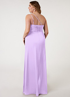 Azazie Eren Bridesmaid Dresses Lilac Mermaid One Shoulder Stretch Satin Dress image7