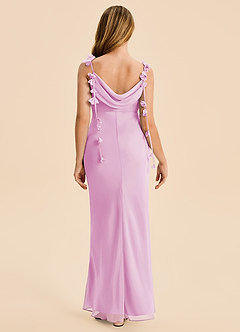 Azazie Trinity Junior Vestido Rosa Caramelo de Gasa de Corte Sirena con Plisado image2