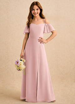 Azazie Robyn Girls Formal Final Sale Sky Blue A-Line Sweetheart Neckline Chiffon Dress image2