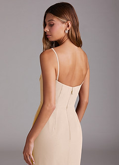 Azazie Saige Robes de demoiselle d'honneur Robe Trapèze Convertible en Mousseline de soie Épaule décolletée Albâtre Blanc image9