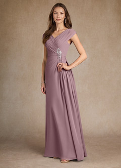 Azazie Bronson Mother of the Bride Dresses Dusty Rose A-Line Pleated Chiffon Dress image4